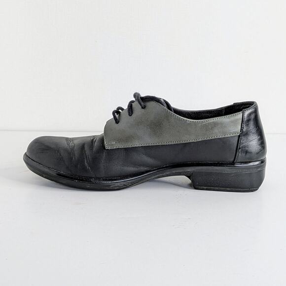 Naot Shoes Kedma EU 39 Black Gray Grey Oxford Lace Up Round Toe Color Block - Picture 1 of 14